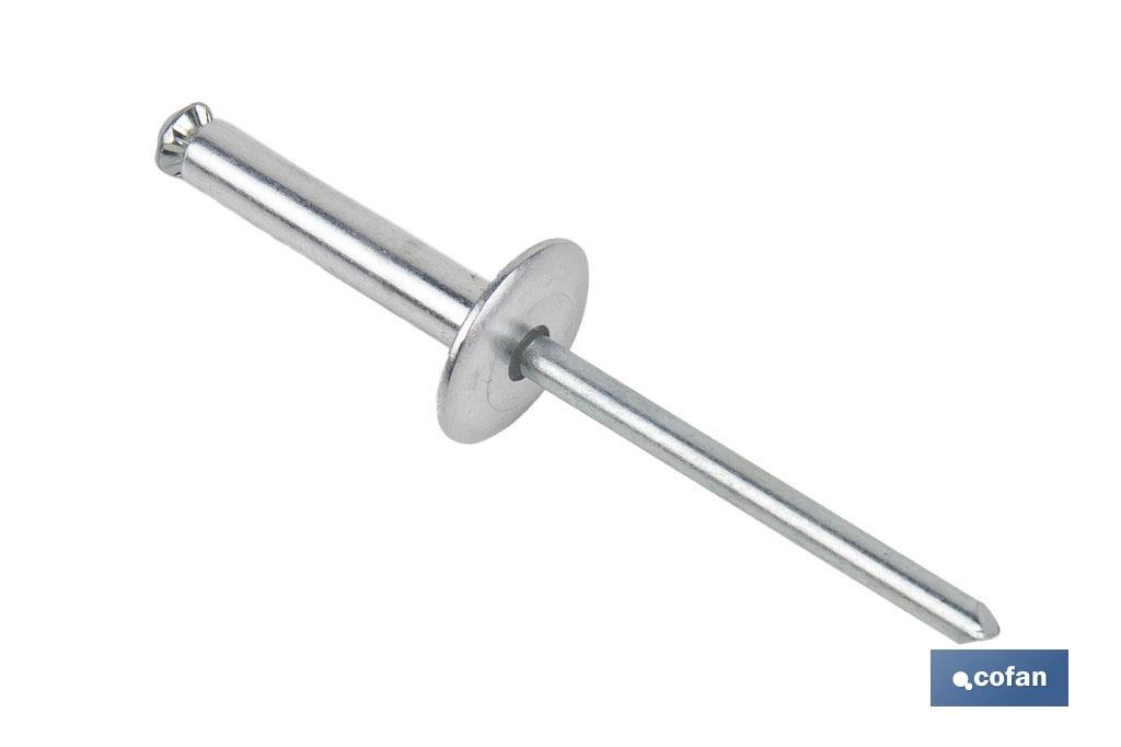Rivets alu fleur levre large - Cofan