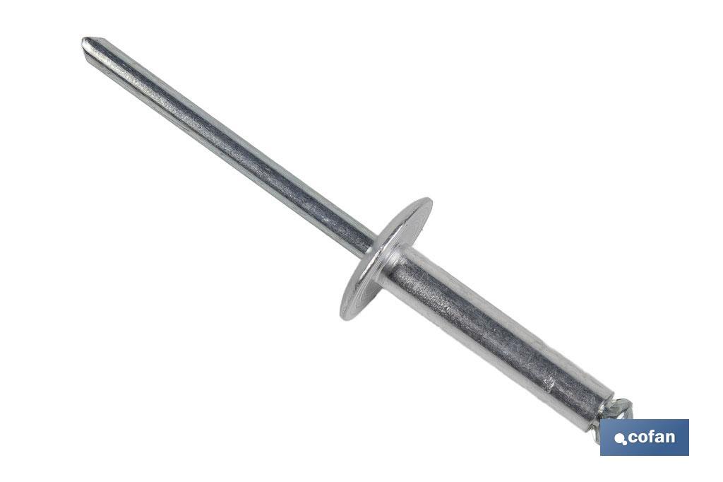 Rivets alu fleur levre large - Cofan