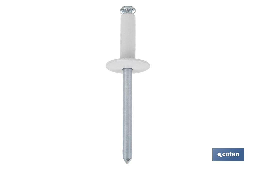 Rivets alu fleur lèvre large blanc - Cofan