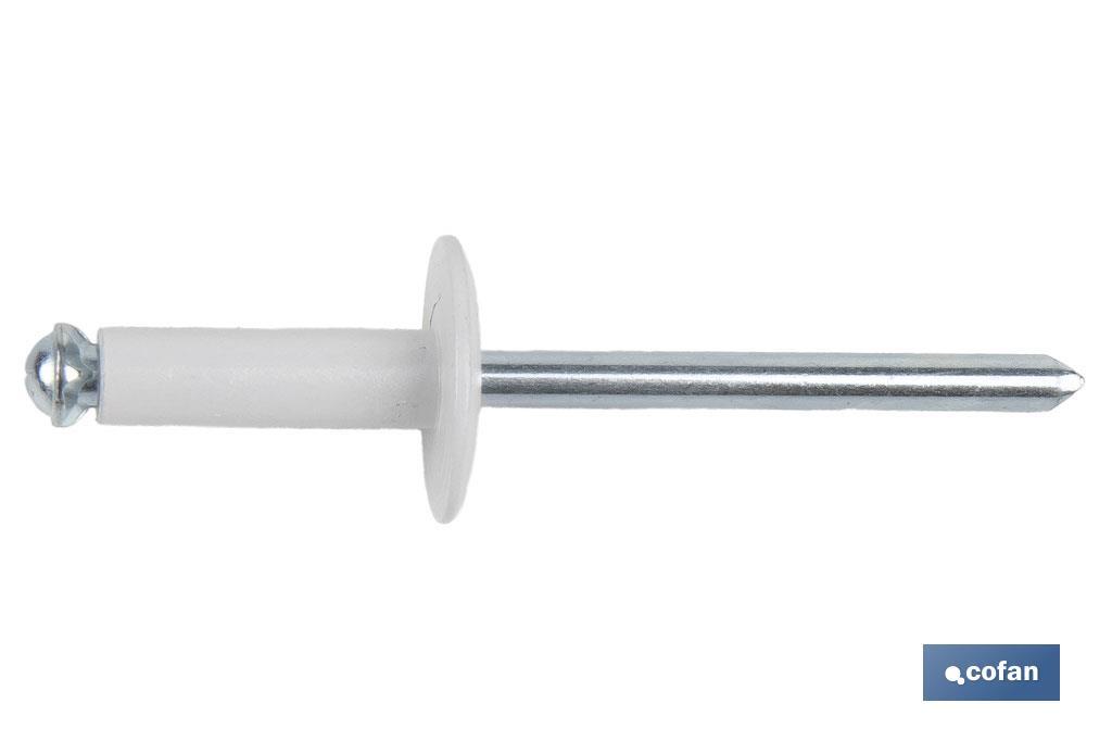 Rivets alu fleur lèvre large blanc - Cofan