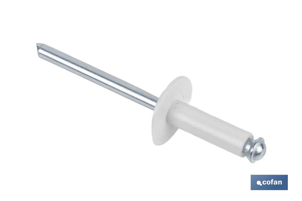 Rivets alu fleur lèvre large blanc - Cofan