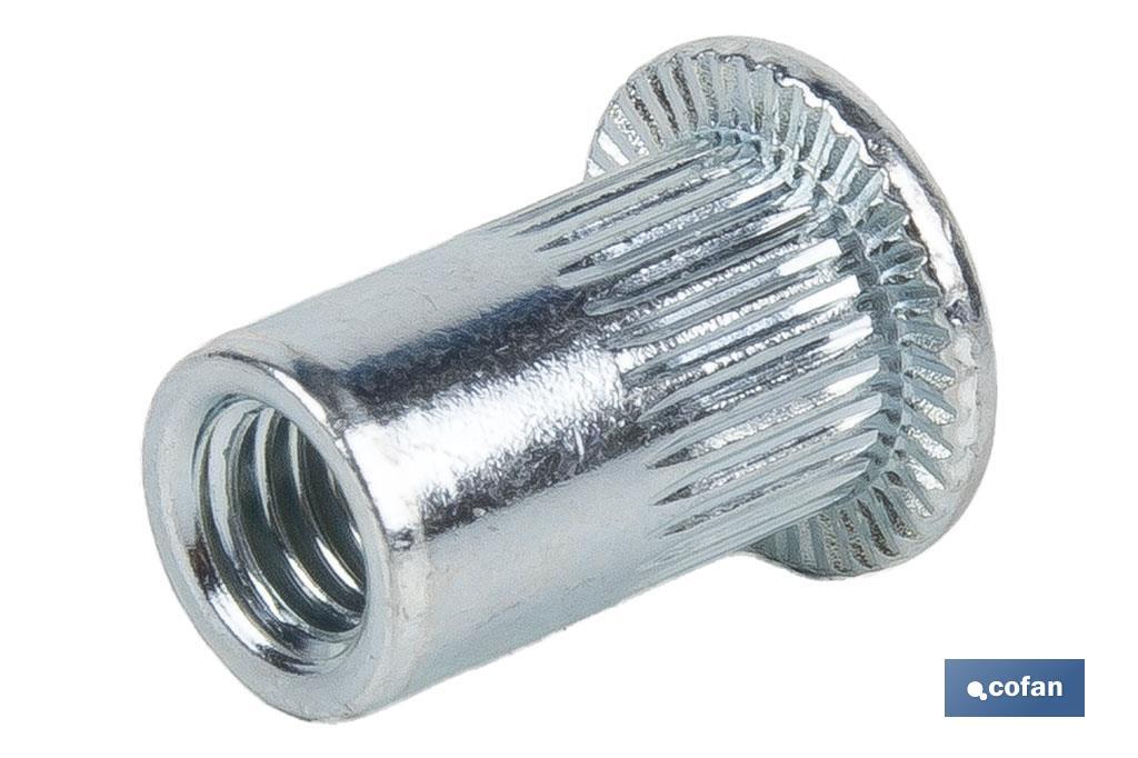 Steel slotted wide head rivet nuts - Cofan