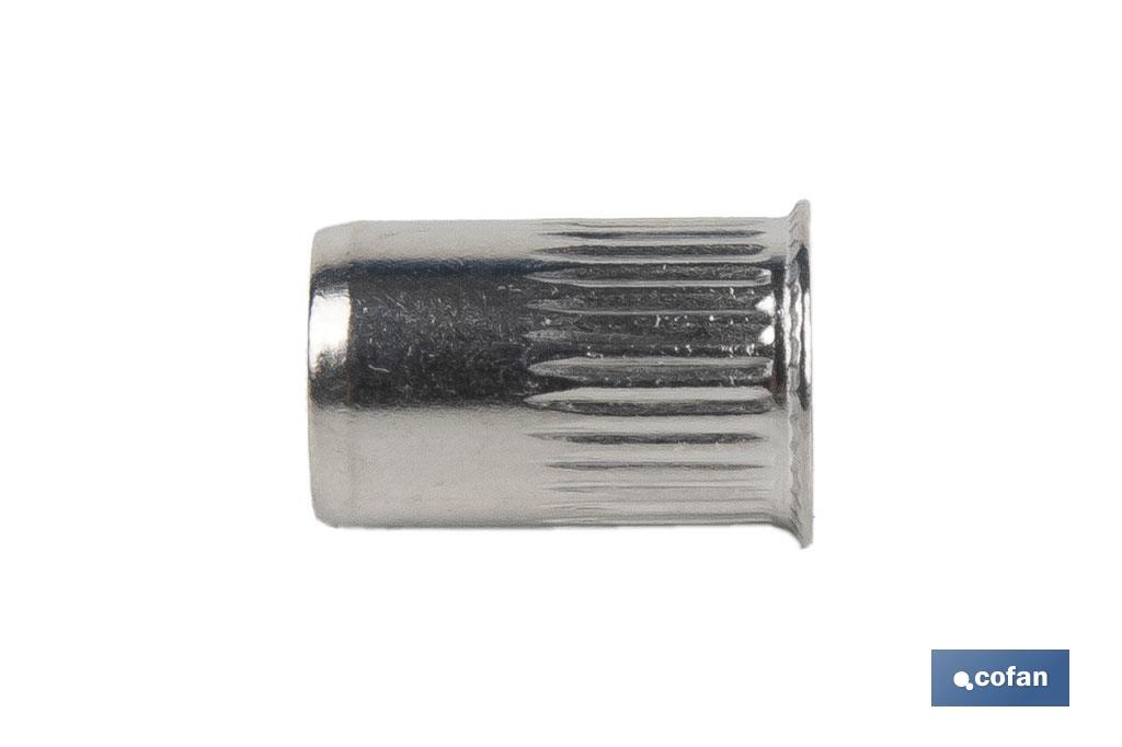 Tuercas remachables ranuradas de cabeza reducida A-2 | Amplia variedad de métricas - Cofan