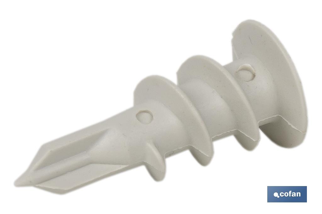Cheville en nylon pour la fixation sur plaques | Dimensions : 15 x 33 mm - Cofan