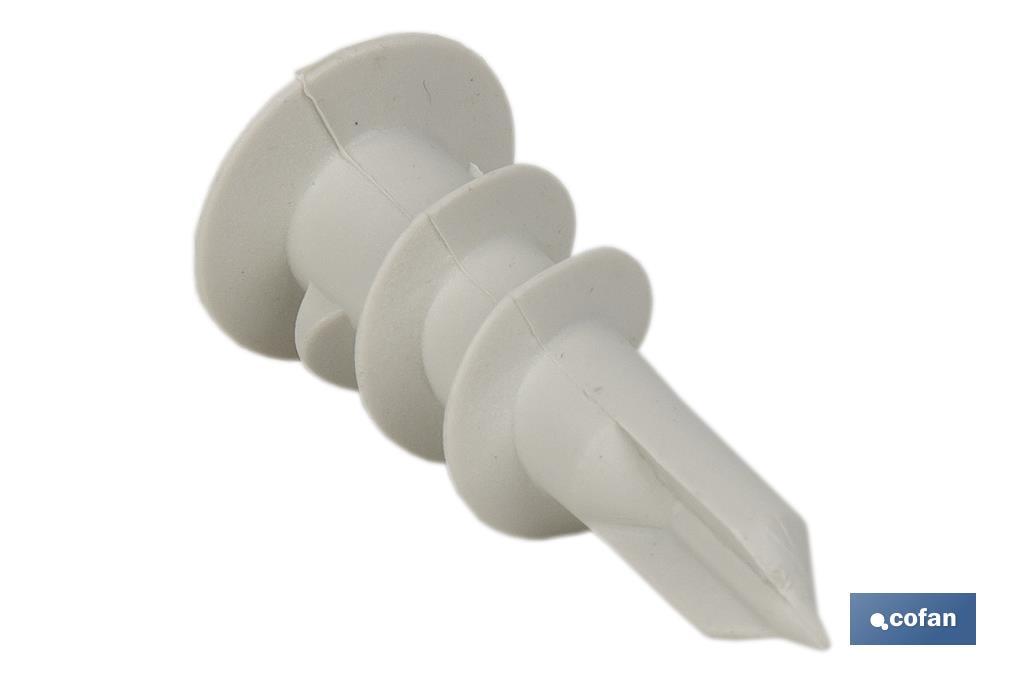 Cheville en nylon pour la fixation sur plaques | Dimensions : 15 x 33 mm - Cofan
