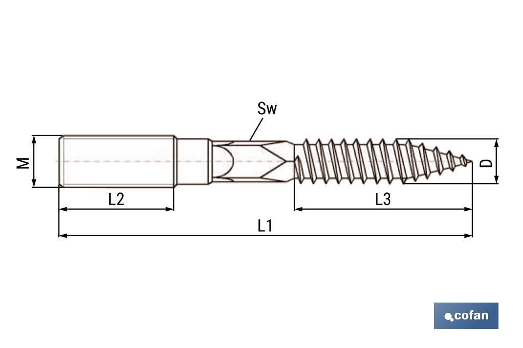 ZINC-PLATED HANGER BOLTS - Cofan