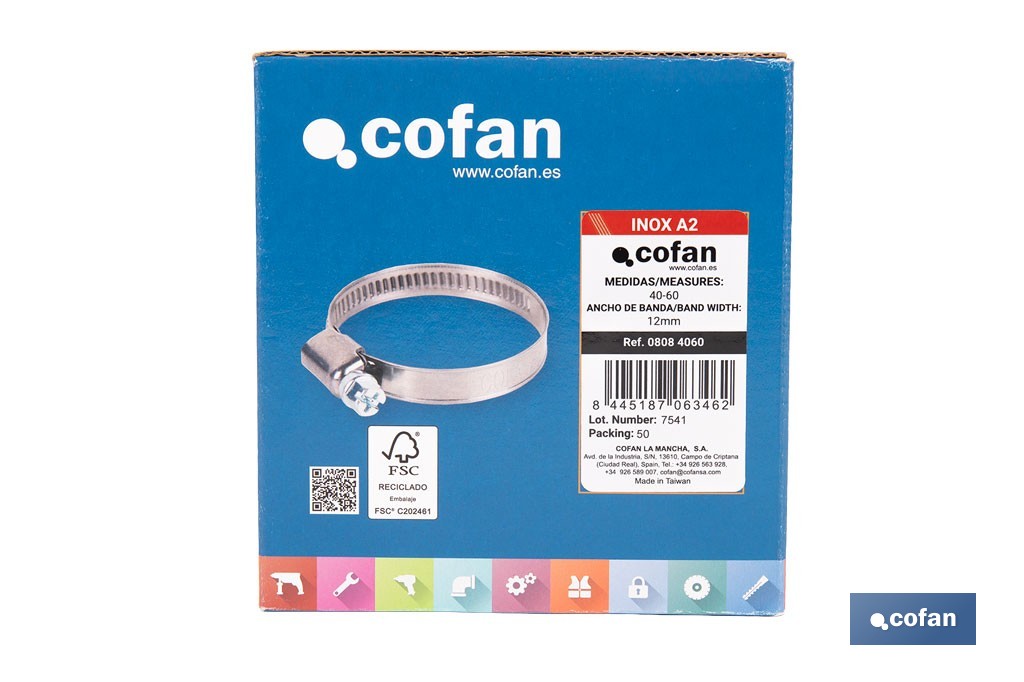 Fascette metalliche INOX A-2 Banda 12mm - Cofan