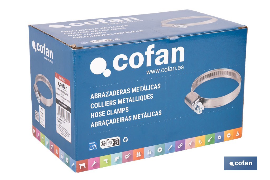 Fascette metalliche INOX A-2 Banda 12mm - Cofan