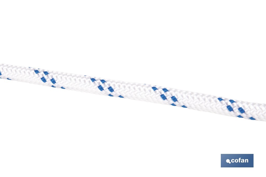 Cuerda Trenzada Polipropileno | Formato: Rollo pequeño | Color: Blanco y Azul - Cofan