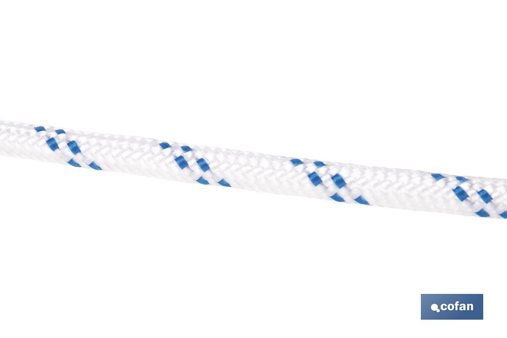 Cuerda Trenzada Polipropileno | Formato: Rollo pequeño | Color: Blanco y Azul - Cofan
