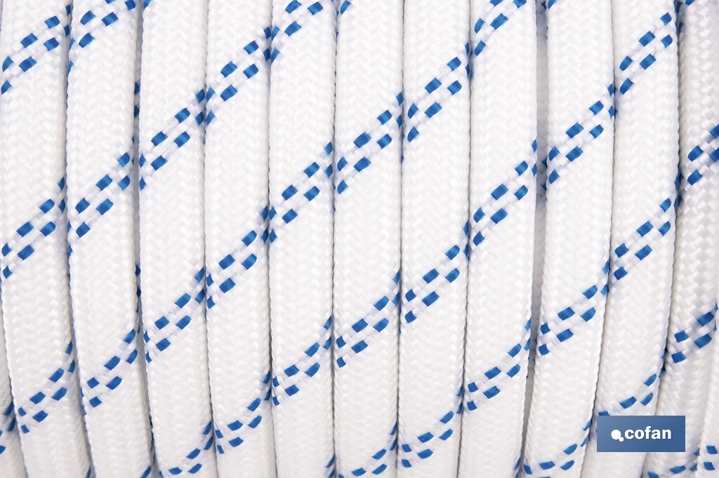 Cuerda Trenzada Polipropileno | Formato: Rollo pequeño | Color: Blanco y Azul - Cofan