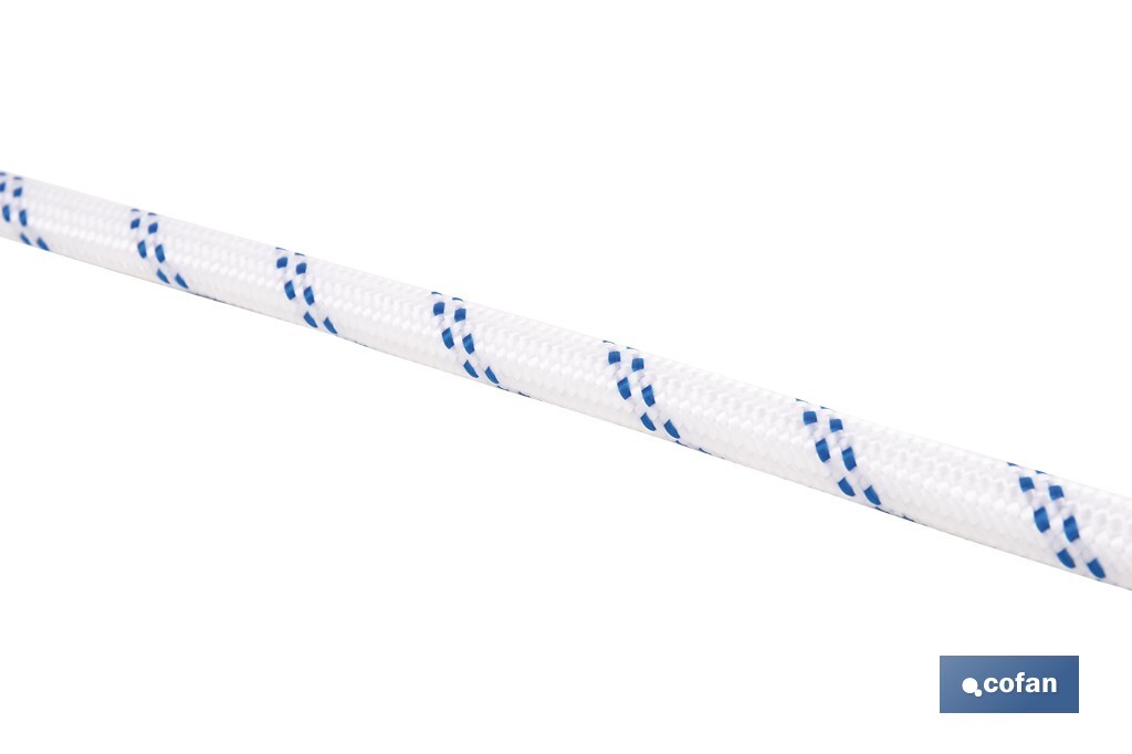 Cuerda Trenzada Polipropileno | Formato: Rollo pequeño | Color: Blanco y Azul - Cofan