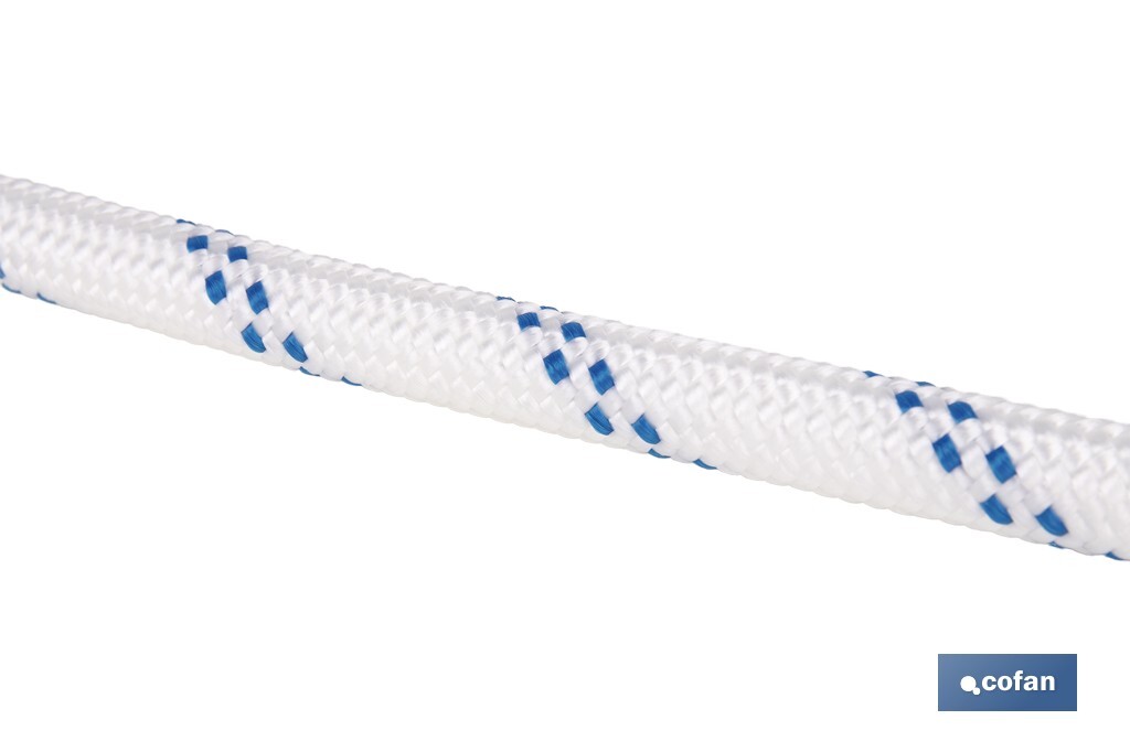 Cuerda Trenzada Polipropileno | Formato: Rollo pequeño | Color: Blanco y Azul - Cofan