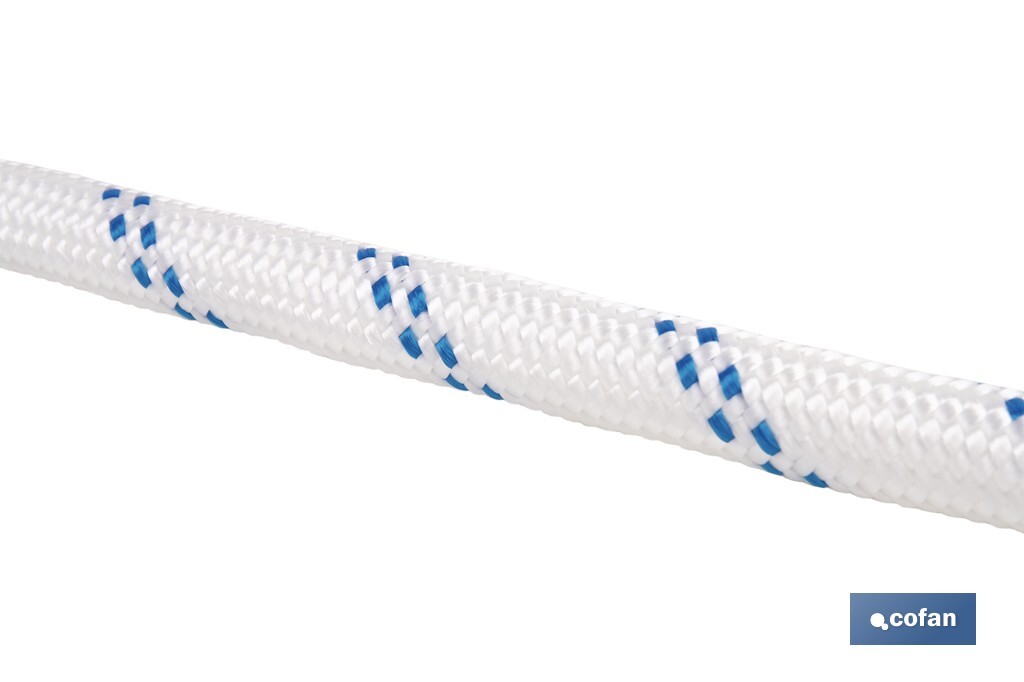 Cuerda Trenzada Polipropileno | Formato: Rollo pequeño | Color: Blanco y Azul - Cofan