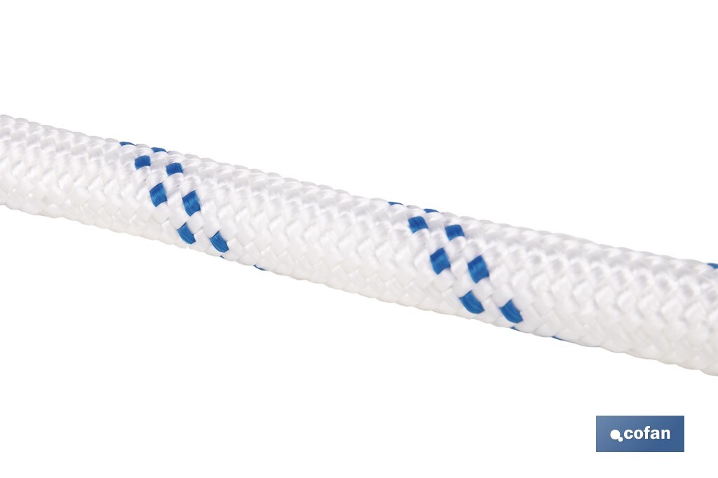 Cuerda Trenzada Polipropileno | Formato: Rollo pequeño | Color: Blanco y Azul - Cofan