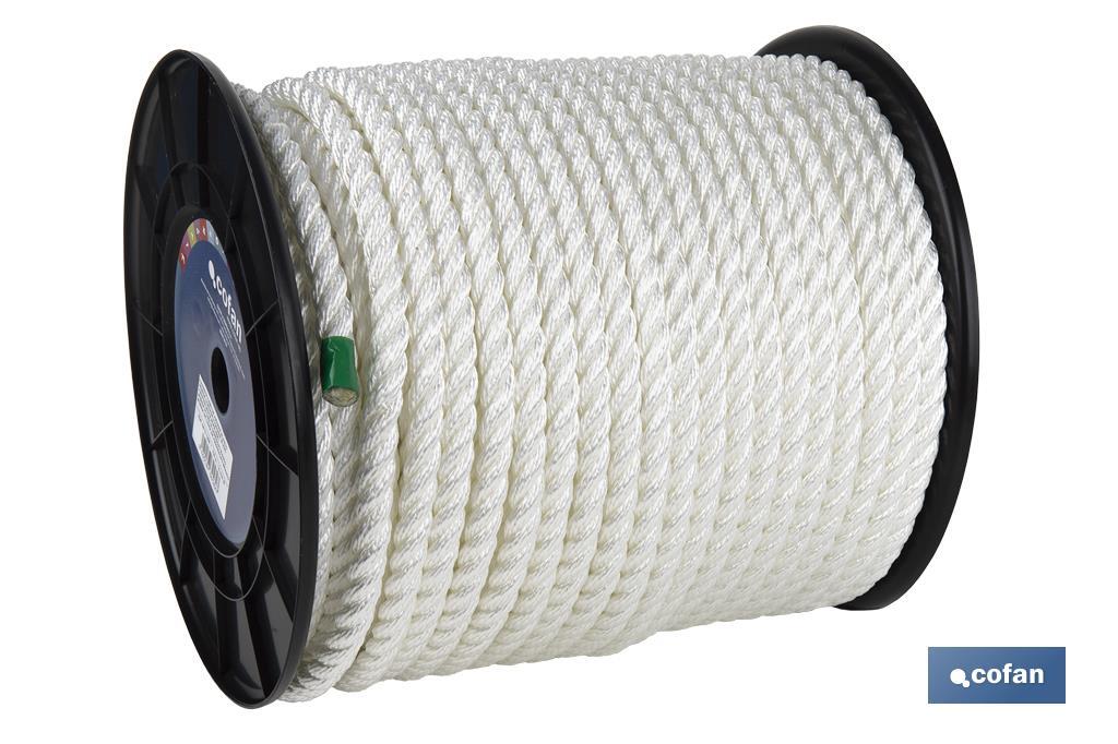 Bobine de Cordage d'Amarrage | Fabriqué 100% en Multifilaments de Polyester | Plusieurs couleurs et mesures à choisir - Cofan