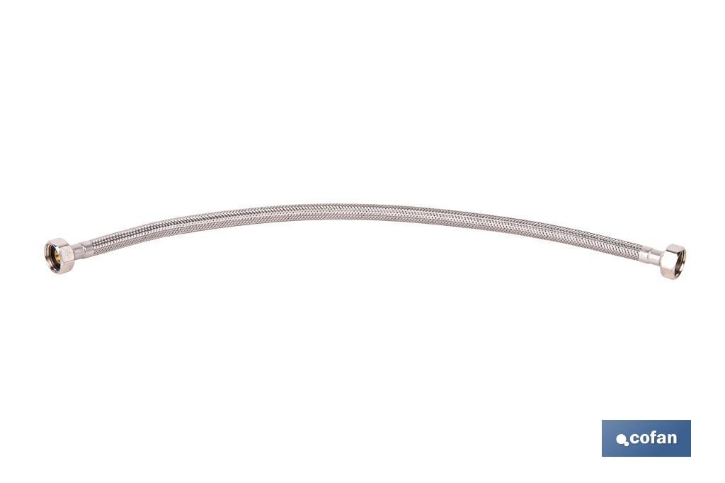 Conexión flexible para sanitarios | Manguera flexible de acero inoxidable | Longitud: 50 cm | Disponible en diferentes conexiones y medidas - Cofan
