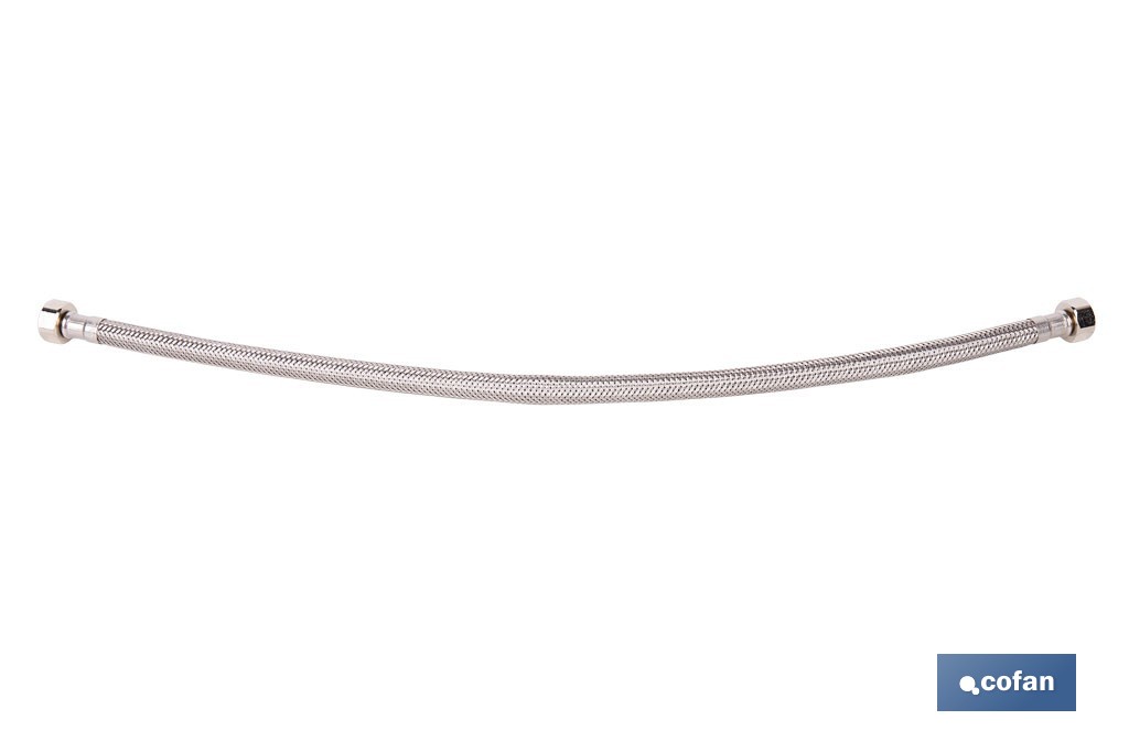 Conexión flexible para sanitarios | Manguera flexible de acero inoxidable | Longitud: 50 cm | Disponible en diferentes conexiones y medidas - Cofan