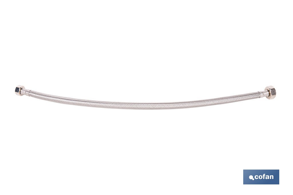 Conexión flexible para sanitarios | Manguera flexible de acero inoxidable | Longitud: 50 cm | Disponible en diferentes conexiones y medidas - Cofan
