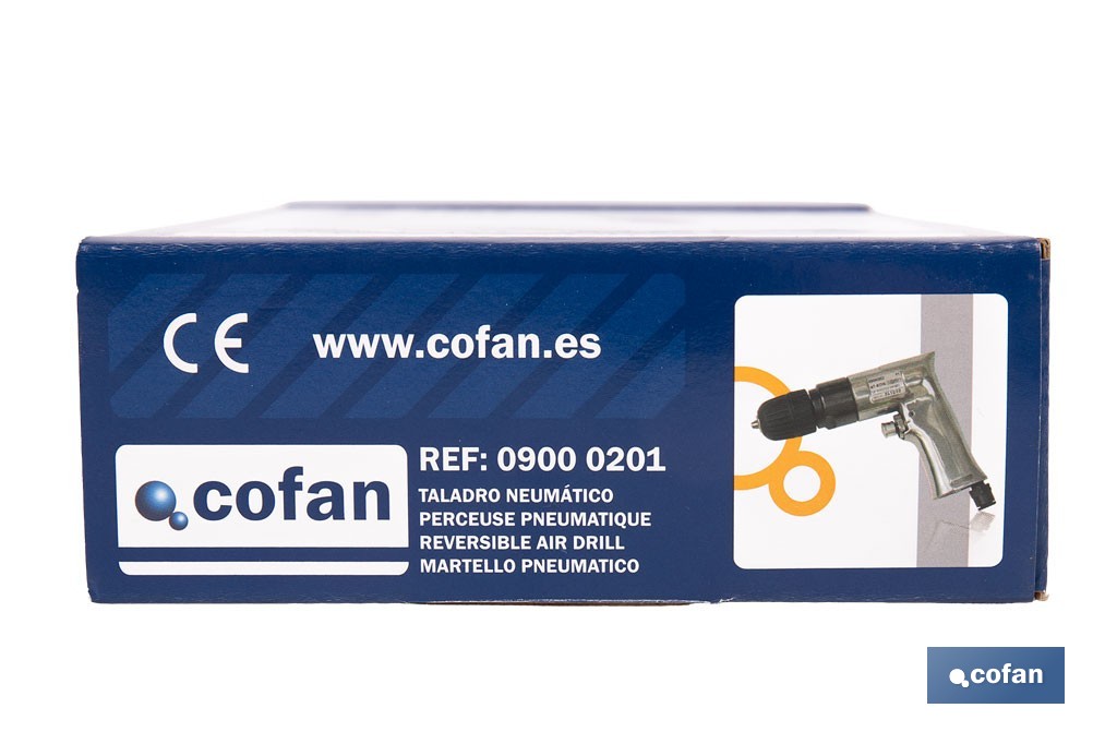 Perceuse pneumatique pour Mèches de 1-10mm | Perceuse à Percussion Pneumatique pour Mèches de 1-10mm - Cofan