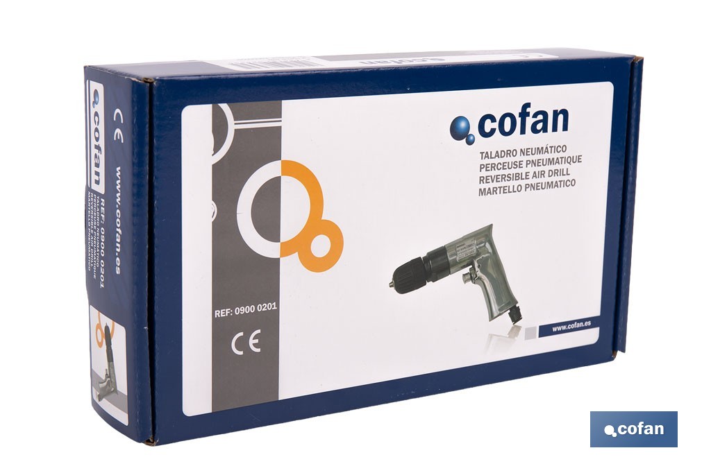 Perceuse pneumatique pour Mèches de 1-10mm | Perceuse à Percussion Pneumatique pour Mèches de 1-10mm - Cofan
