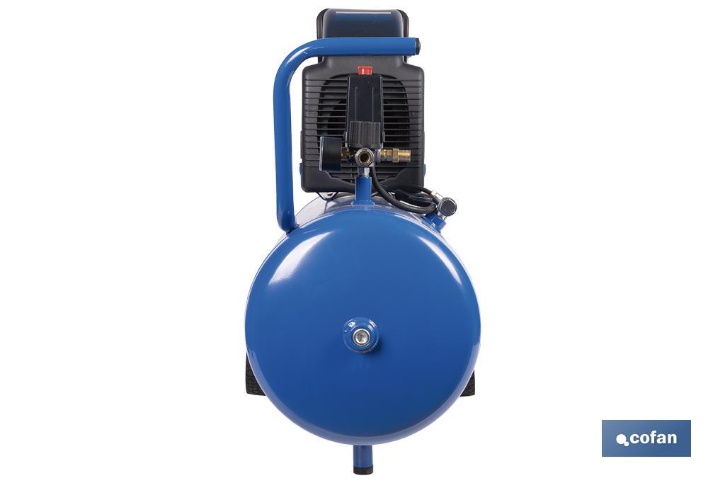 Compresor de aire de pistón coaxial | Motor de 2 HP | Compresor monofásico 230 V | Presión máxima: 8 bares | Depósito de 50 litros | Medidas: 77 x 43 x 66 cm - Cofan