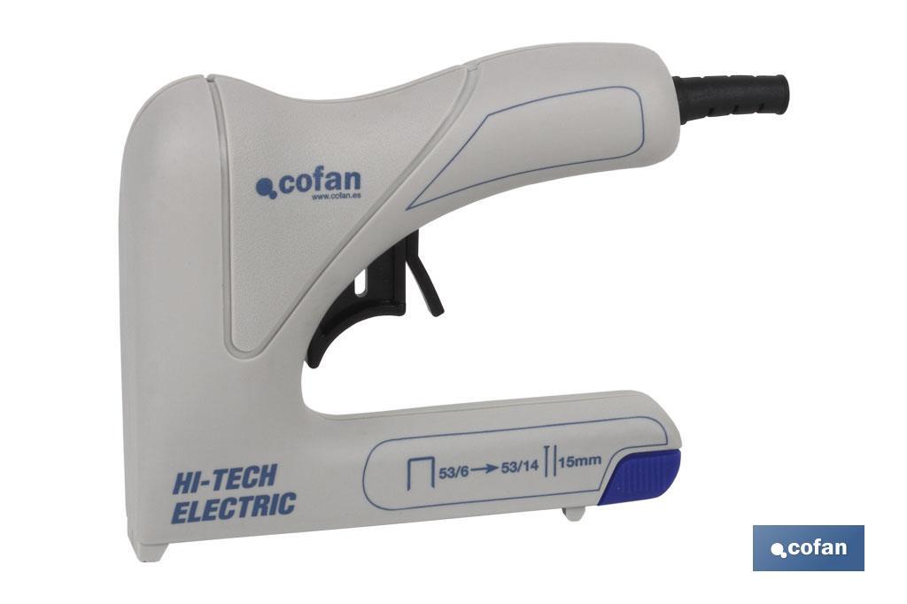 Electric stapler and nailer | For staples no. 53 of 6, 8, 10, 12 and 14mm in length | Nails of M15 and W15 of 15mm - Cofan
