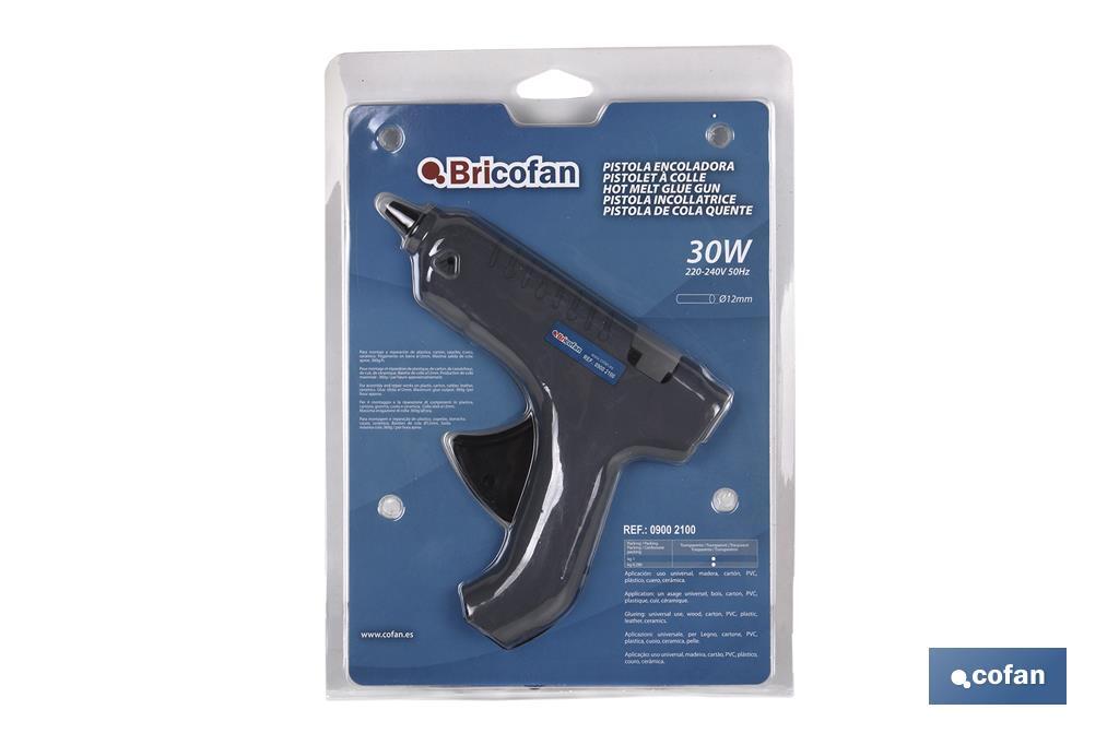 Pistola elettrica per colla a caldo Ø 12 mm | Pistola per silicone caldo | Sistema di temperatura costante a 165 °C - Cofan