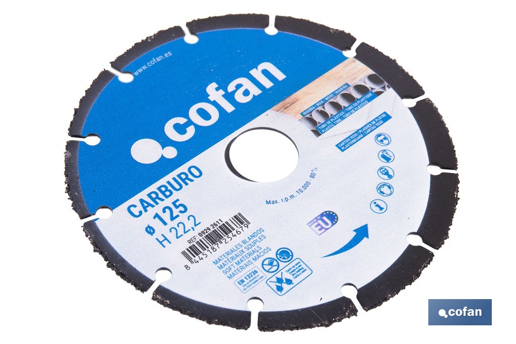 Disco especial carburo materiales blandos - Cofan