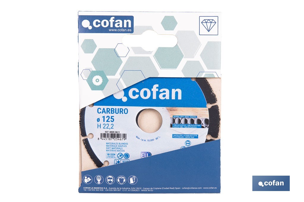 Disco especial carburo materiales blandos - Cofan
