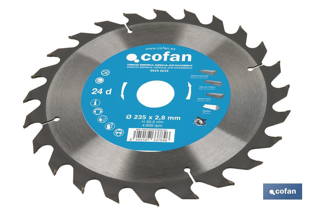 Lame de scie circulaire | Disque de coupe pour bois | Différents nombres de dents | Vaste variété de dimensions - Cofan