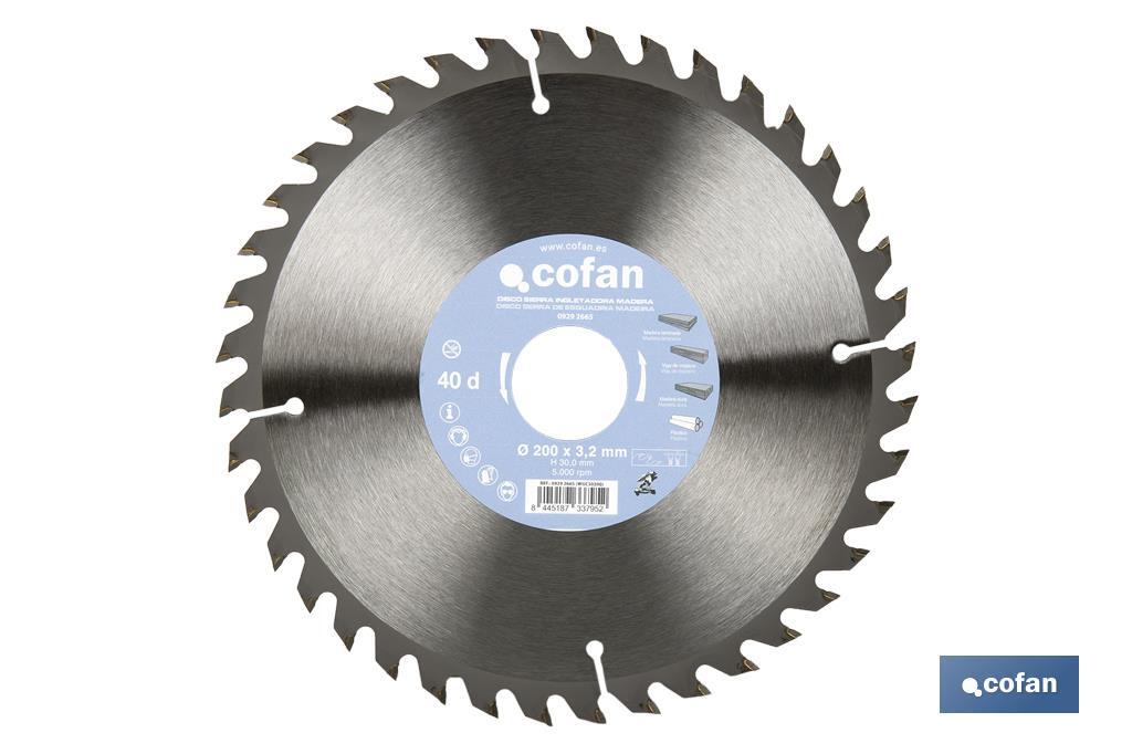 Lame de scie à onglet | Disque de coupe pour bois | Différents nombres de dents | Différentes dimensions - Cofan