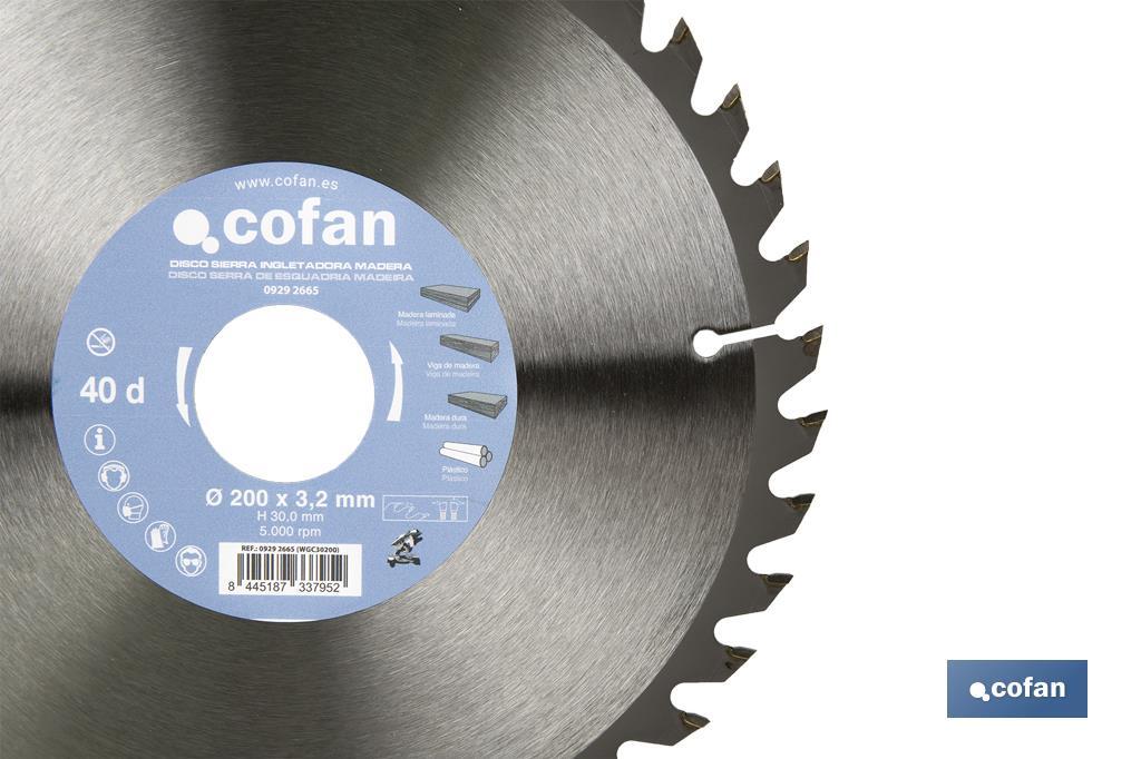 Mitre saw blade | Suitable for cutting wood | Available in different teeth | Available in different sizes - Cofan