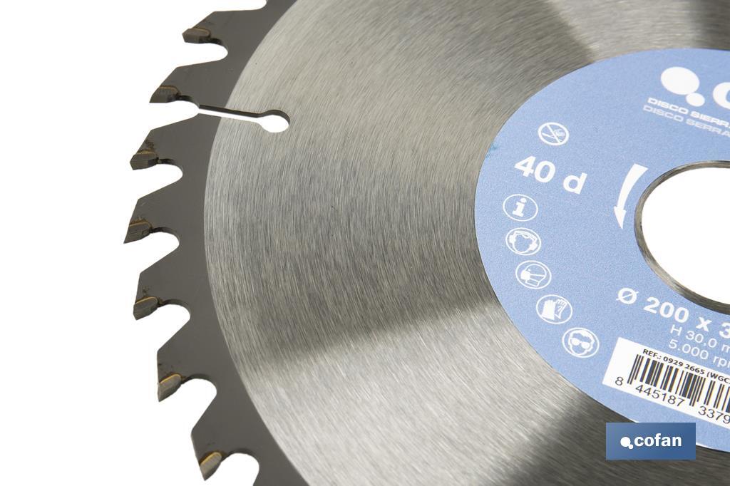 Lame de scie à onglet | Disque de coupe pour bois | Différents nombres de dents | Différentes dimensions - Cofan