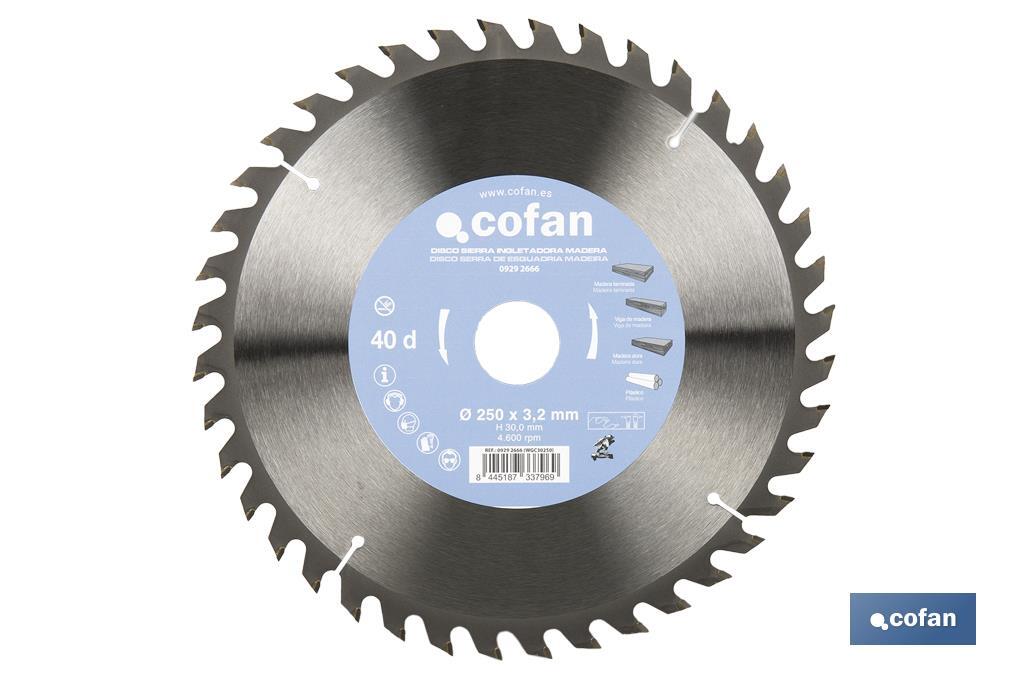 Mitre saw blade | Suitable for cutting wood | Available in different teeth | Available in different sizes - Cofan