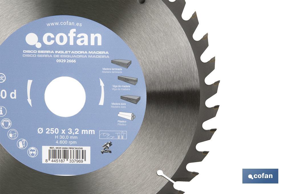 Mitre saw blade | Suitable for cutting wood | Available in different teeth | Available in different sizes - Cofan