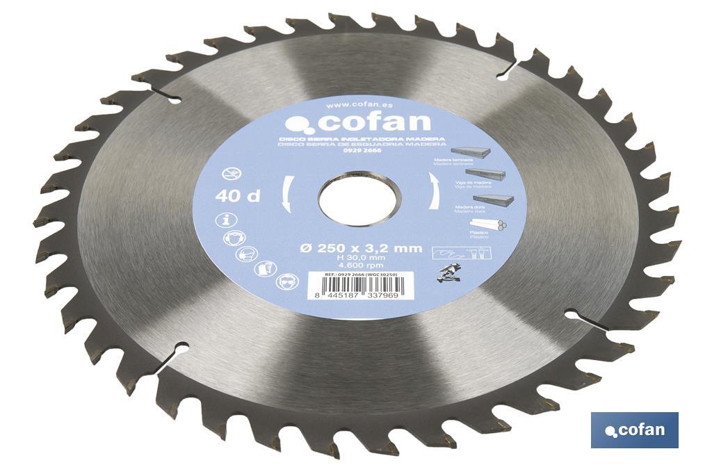 Mitre saw blade | Suitable for cutting wood | Available in different teeth | Available in different sizes - Cofan