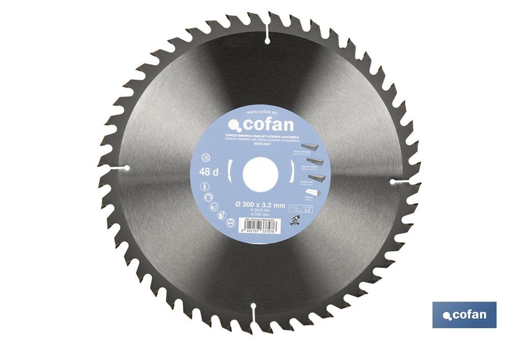 Lame de scie à onglet | Disque de coupe pour bois | Différents nombres de dents | Différentes dimensions - Cofan