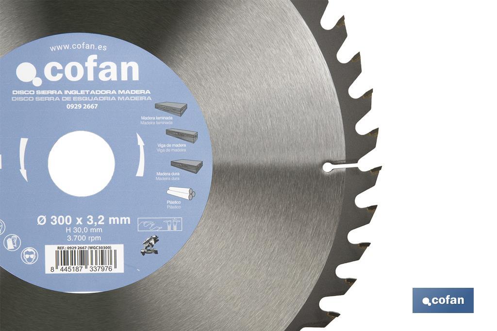 Mitre saw blade | Suitable for cutting wood | Available in different teeth | Available in different sizes - Cofan