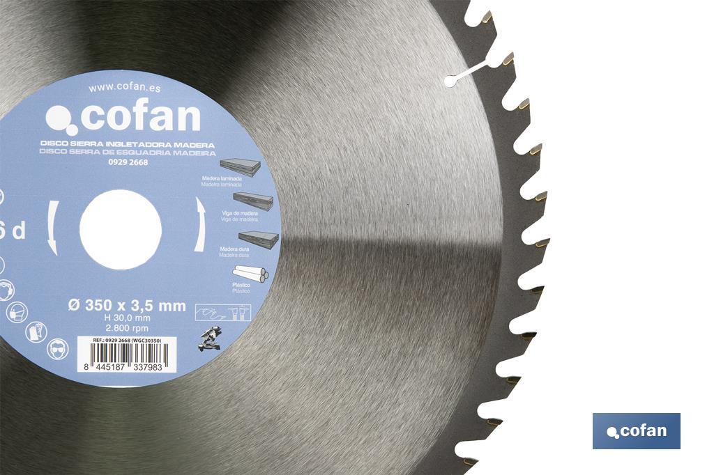 Mitre saw blade | Suitable for cutting wood | Available in different teeth | Available in different sizes - Cofan