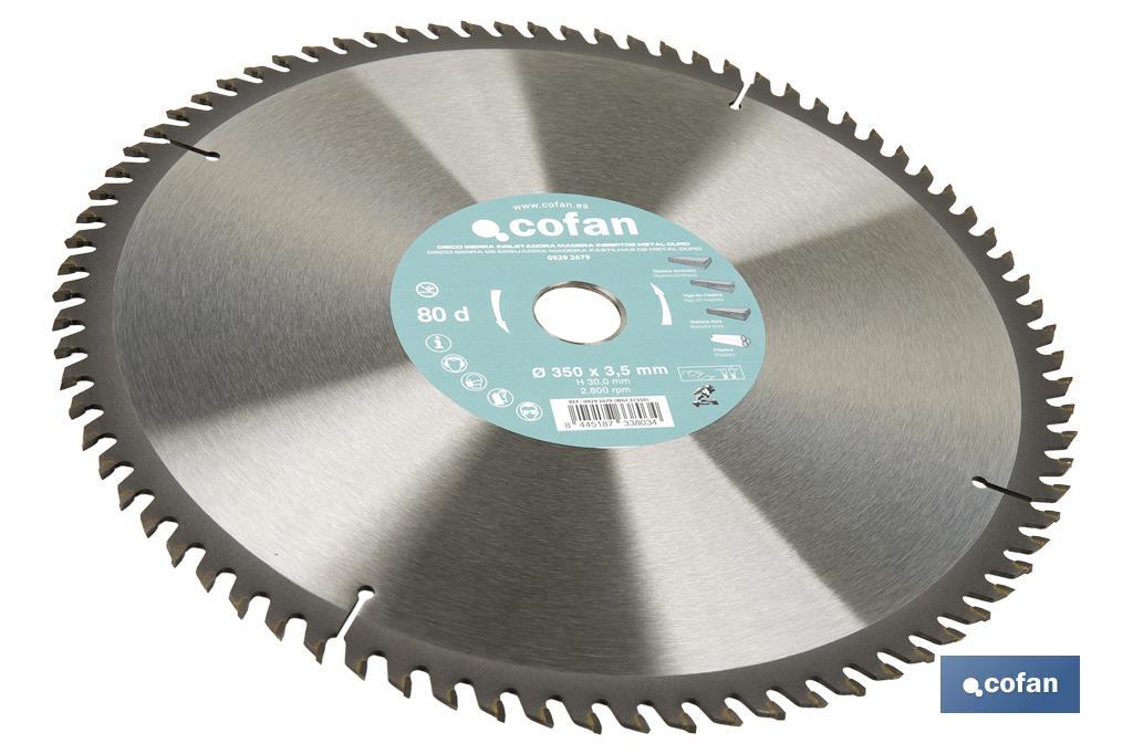 Mitre saw blade | Wood cutting disc with tips | Hard metal tipped saw blade | Available with different number of teeth and in various sizes - Cofan