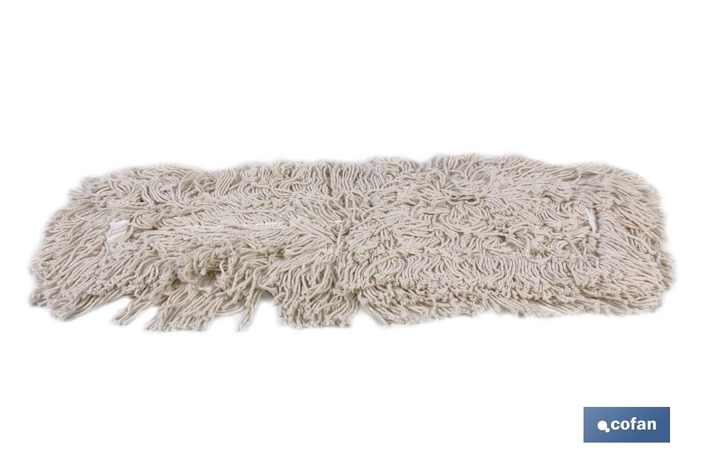 Recambios de mopas Industriales planas de algodón | Adaptables a bastidor con acoples metálicos | Ideales para limpieza de pisos - Cofan