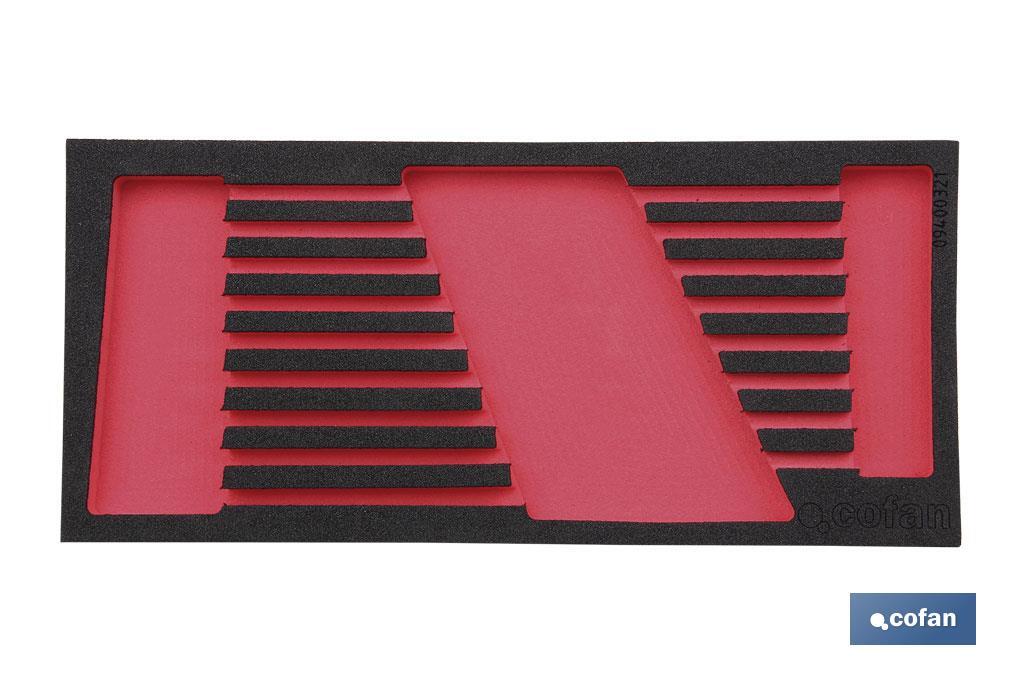 Separador de espuma | Para 1/3 cajón del carro de herramientas cofan | Para llaves combinadas - Cofan