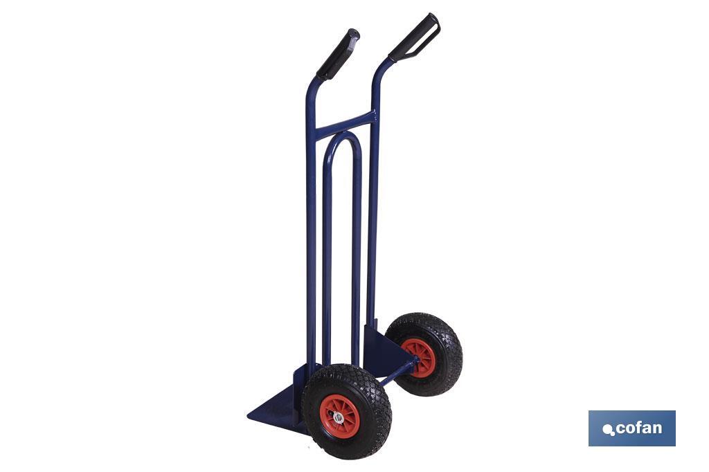 Sack truck with fixed noseplate and tyres | With pneumatic tyres | Size: 1,100 x 520 x 480mm - Cofan