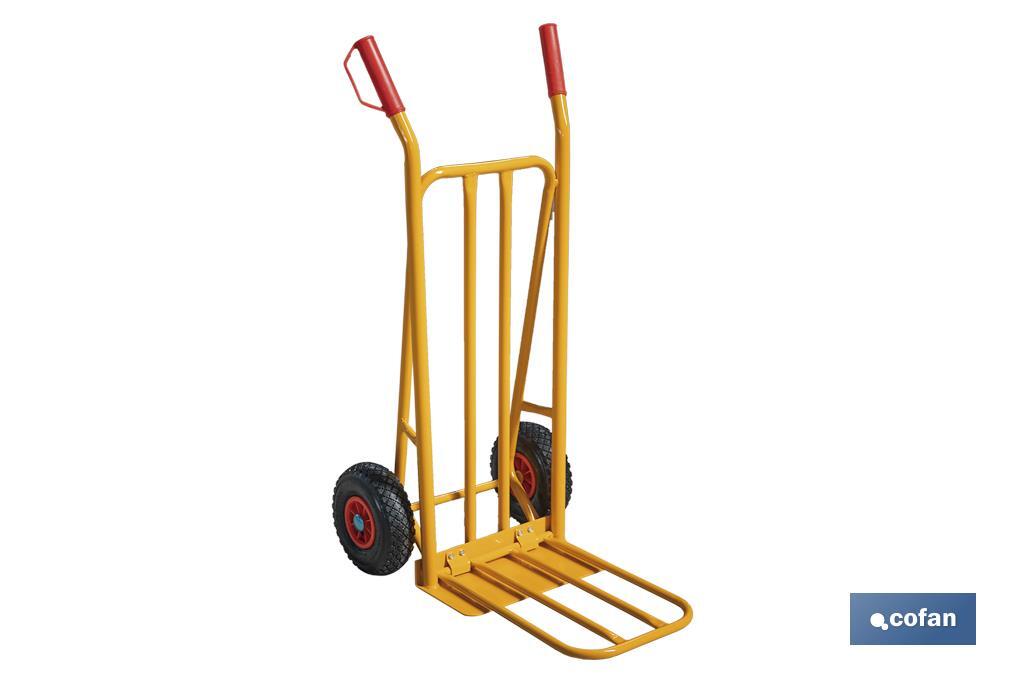 Folding sack truck with large toe plate | Load capacity: 300kg | Weight: 12kg | Size: 1,160 x 510 x 780mm - Cofan