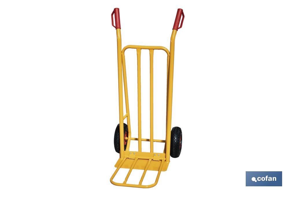Folding sack truck with large toe plate | Load capacity: 300kg | Weight: 12kg | Size: 1,160 x 510 x 780mm - Cofan