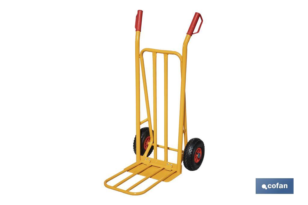 Folding sack truck with large toe plate | Load capacity: 300kg | Weight: 12kg | Size: 1,160 x 510 x 780mm - Cofan