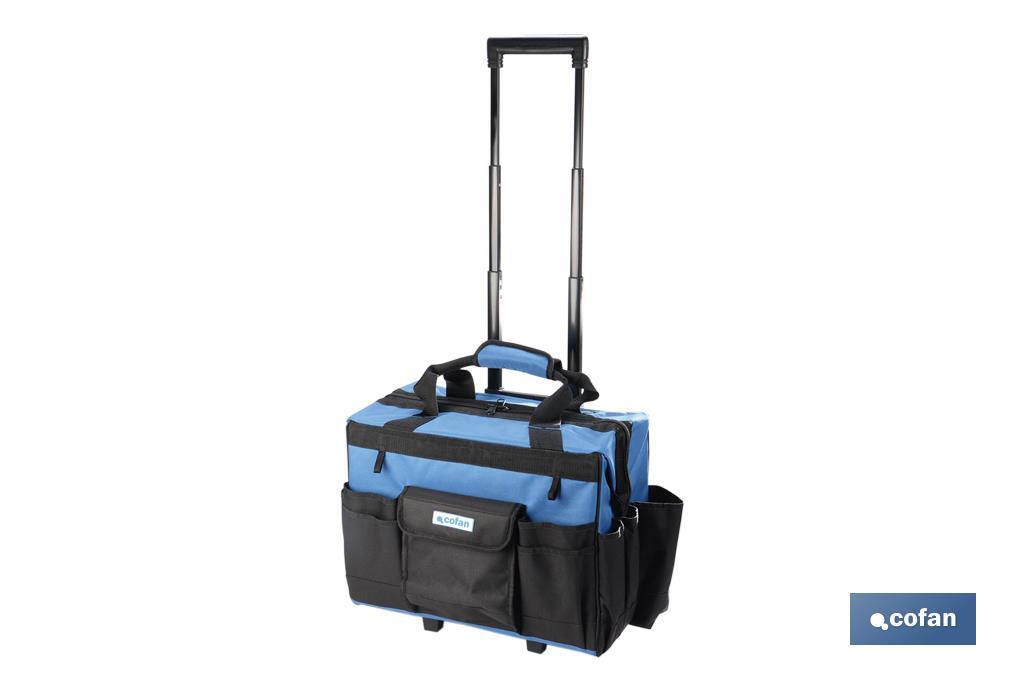 Tool bag on sturdy wheels with multiple pockets | Size: 45 x 24 x 42cm - Cofan