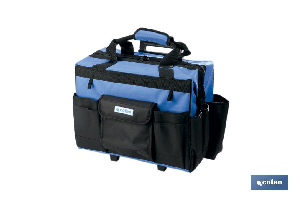 TROLLEY de ferramentas com vários bolsos e rodas resistentes | Dimensões: 45 x 24 x 42 cm - Cofan