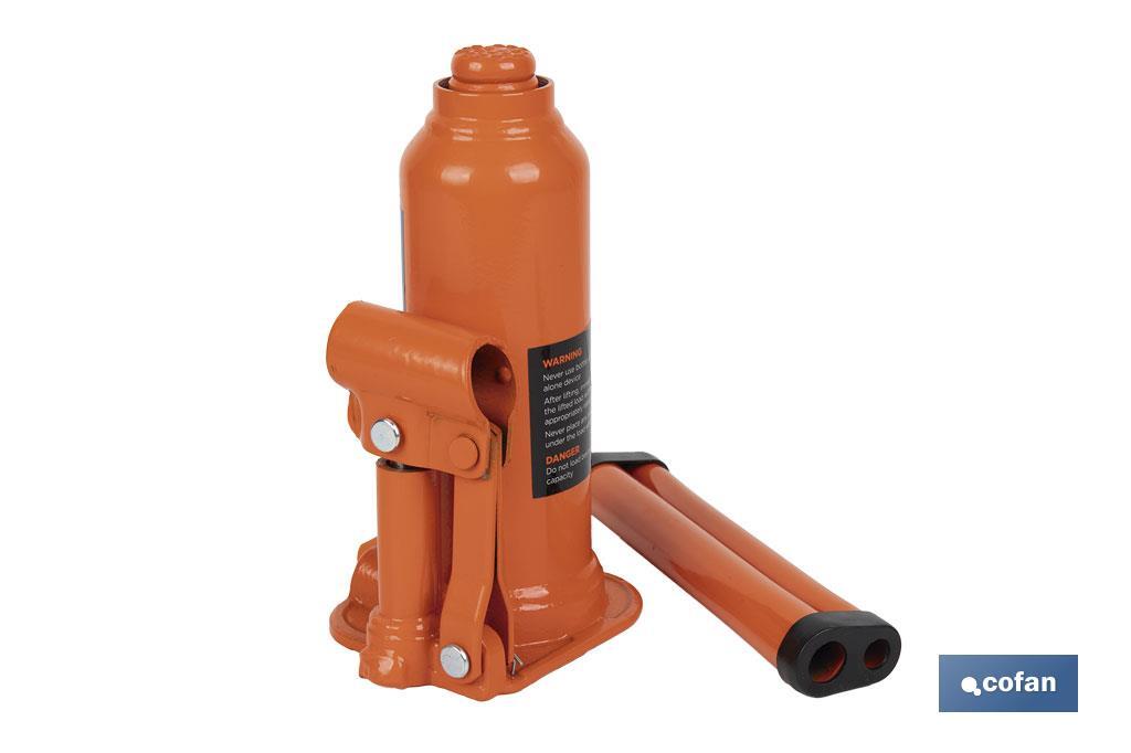 Hydraulic bottle jack | Maximum capacity of 4, 12 and 20 tonnes | High-quality and resistant steel - Cofan